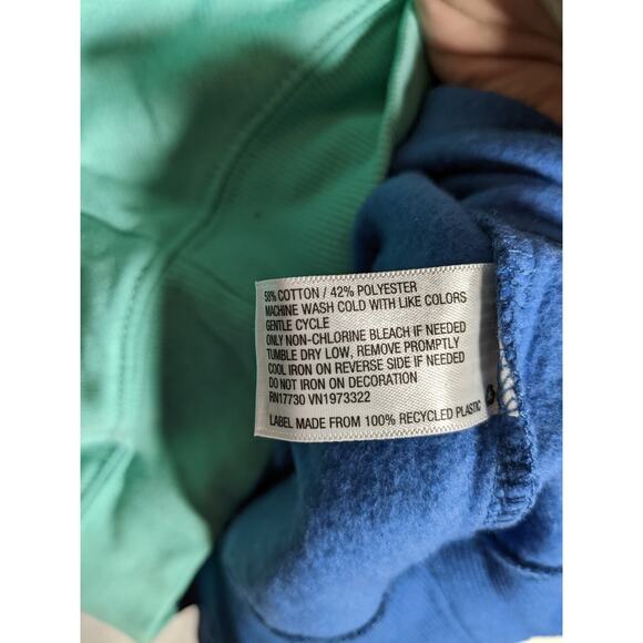Wild Fable Niagara Falls Sweatshirt S Blue Green Colorblock NY Graphic Oversized - Picture 8 of 10